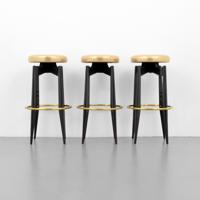 3 Bar Stools, Manner of Pierre Jeanneret - Sold for $1,625 on 05-06-2017 (Lot 436).jpg